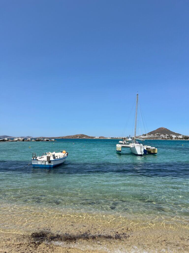 Praia de Agia Anna, Naxos, Grécia.  Foto: Fernanda Antônia Bernardes